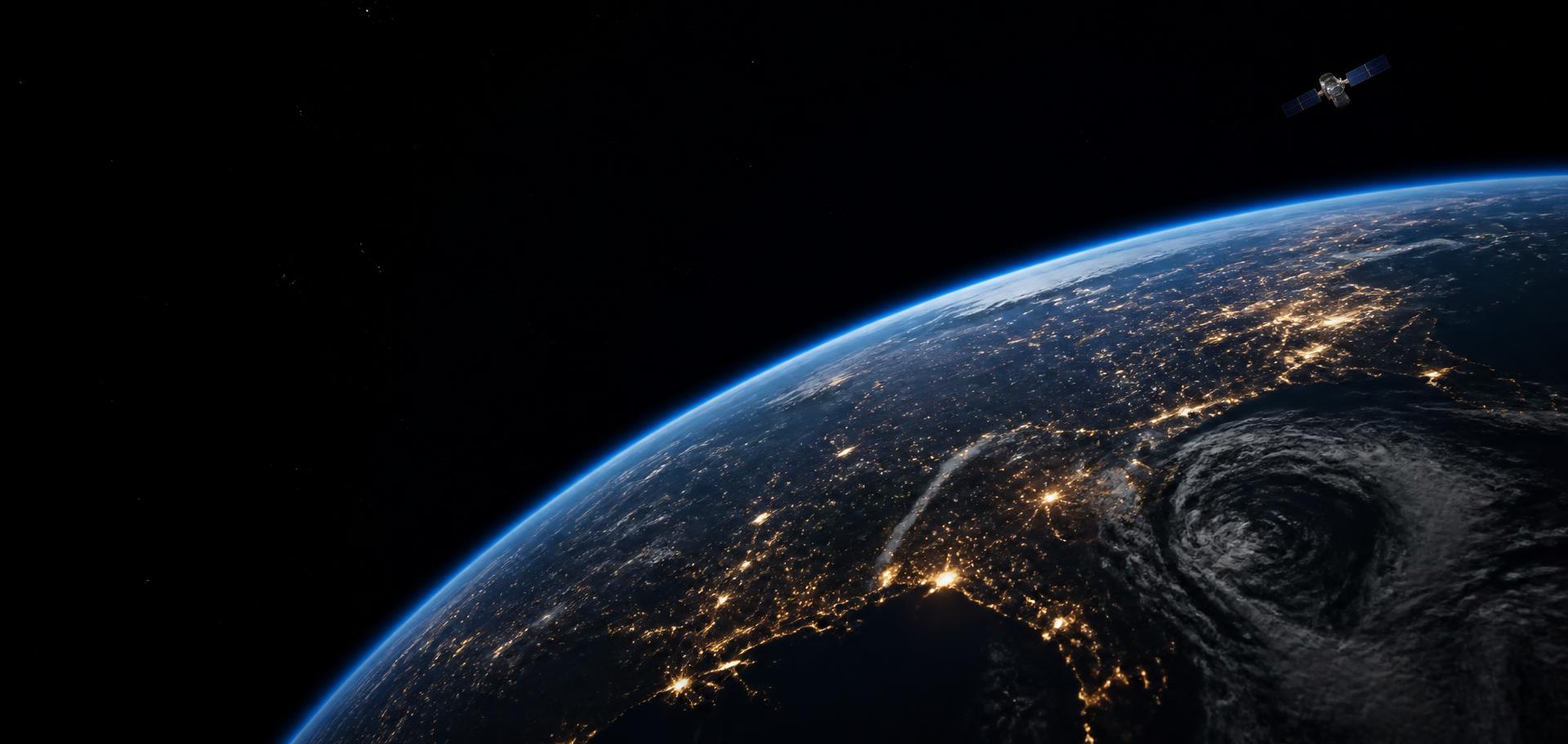 Earth illuminated at night from orbit